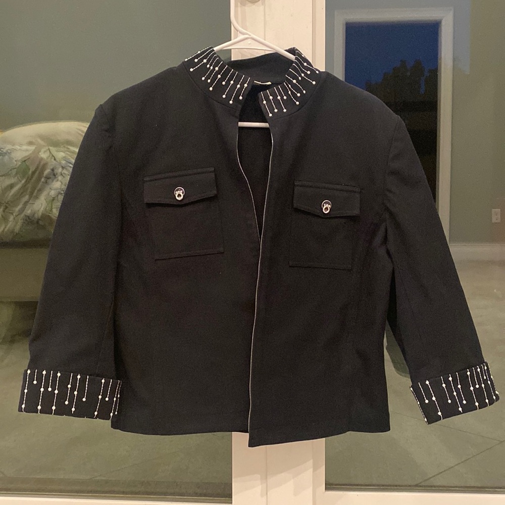 St. John sport by Marie Gray Black Zippered Jacket
